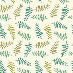 Poster - Fern leaves seamless vector pattern