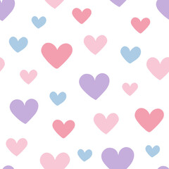 Poster - Cute colorful vector pattern with hearts