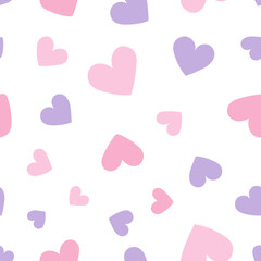 Poster - Seamless repeat pattern with colorful hearts