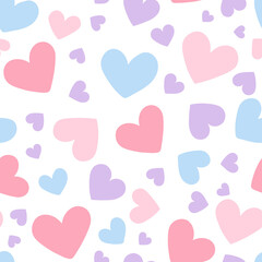 Poster - Colorful pastel hearts seamless vector pattern