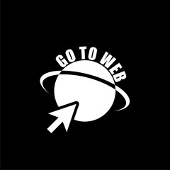 Sticker - Go to web logo isolated on dark background