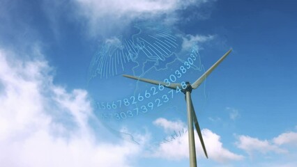 Poster - Animation of globe and data processing over wind turbine