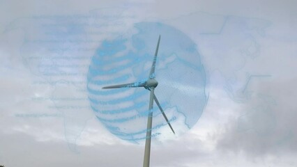 Poster - Animation of globe and data processing over wind turbine