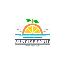 Lemon Sunrise Fruit Logo Template Design For Brand Or Company And Other