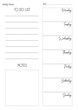 Minimalist planner size A4. Weekly planner template. Blank printable vertical notebook page with space for notes and goals. Business organizer page. Simple printable to do list. 