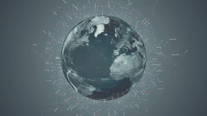 Aufkleber - Global communication network concept. Digital transformation.