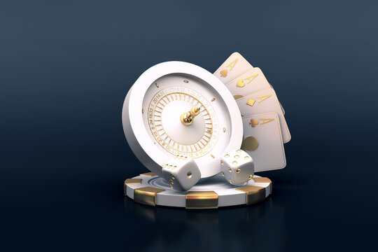 casino roulette set card banner motion chips 3d render 3d rendering illustration