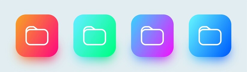 Wall Mural - Folder line icon in square gradient colors. Modern website or apps interface.