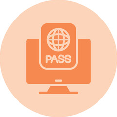 Wall Mural - E - Passport Icon