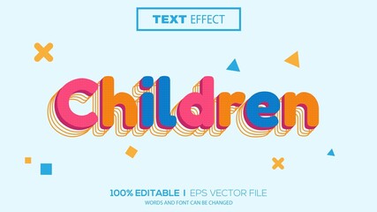 Poster - 3d editable text effect children theme premium vector