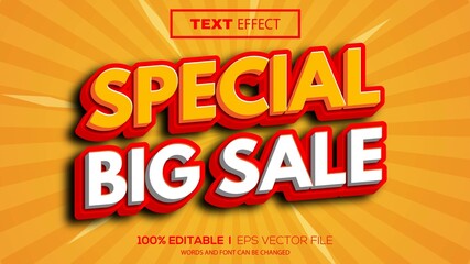 Poster - 3d editable text effect special big sale theme premium vector