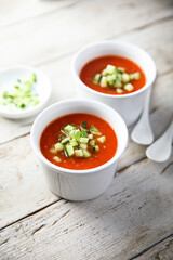 Canvas Print - Traditional homemade cold gazpacho soup