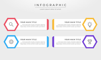 Colorful infographic banners. Business concept with 4 steps.