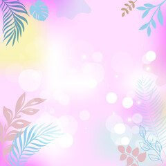 Wall Mural - Wonderful pastel design background with floral and leaf vector