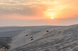 Sunset over Sealine sand dunes, Qatar, Middle East