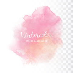 Watercolor Light Pink Spot on White Background. Vector aquarelle eps 10.