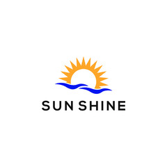 Wall Mural - Sunshine Logo Design Concept Template Vector