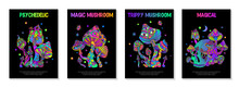 Trippy Mushrooms Posters Set