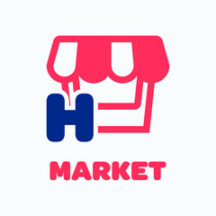 Wall Mural - Alphabet H Market Logo