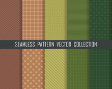 Earth Colors Seamless Pattern Vector Set
