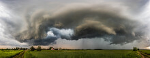 Storm Clouds Over Field, Extreme Weather, Dangerous Storm