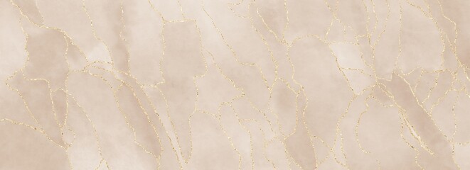 Wall Mural - Horizontal universal background with gold glitter and copy space for text. Watercolor effect.