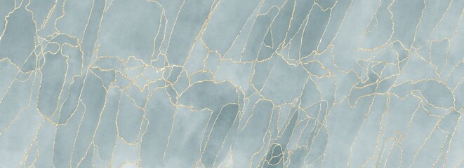 Wall Mural - Horizontal universal background with gold glitter and copy space for text. Watercolor effect.