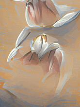 Watercolor Illustration Of White Flower