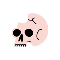 Sticker - skull head broken