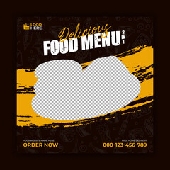 Wall Mural - Food restaurant delicious today's special menu flyer or social media post promotion creative banner design template.