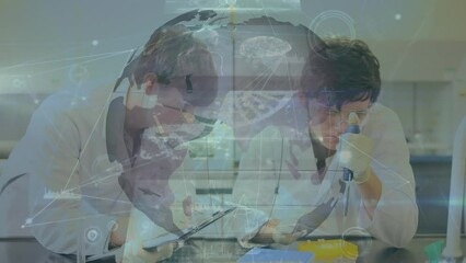 Poster - Animation of networks and data processing over diverse scientists in laboratory