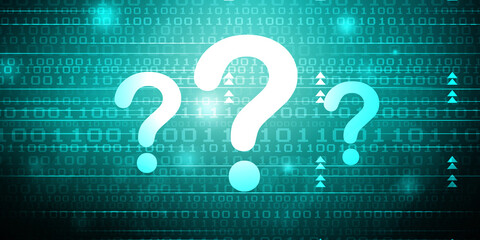 Poster - 2d illustration question mark background
