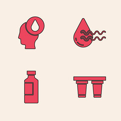 Sticker - Set Water filter, drop, Recycle clean aqua and Bottle of water icon. Vector