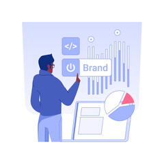 Poster - Scope definition isolated concept vector illustration. Business analyst deals with scope definition, estimated tasks, IT company worker, startup branding development vector concept.