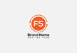 Abstract FS letter modern initial lettermarks logo design