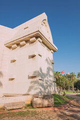 Wall Mural - 28 May 2022, Antalya, Turkey: archaeological museum. Exterior in shape of famous Lycian ancient tombs and sarcofagus.