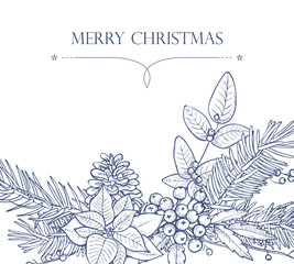 Sticker - Merry Christmas - vector backgrounds invitation