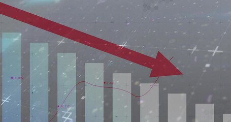 Poster - Animation of glitch over arrow and graph on grey background