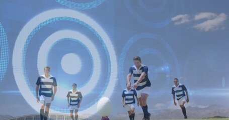 Poster - Animation of digital interface over rugby team