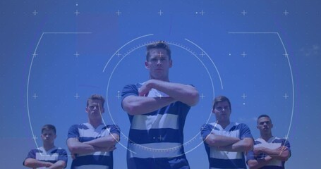 Poster - Animation of digital interface over rugby team