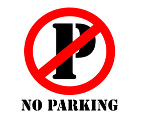 Sticker - No Parking sign vector