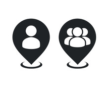 Map Pin With Person Icon. Vector Illustration