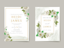 Elegant Wedding Invitation White Flowers Design