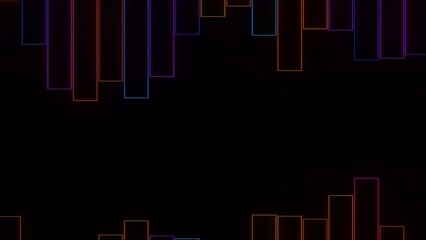Poster - Audio waveform equalizer on a black background. Design. Vertical silhouettes of bars moving up and down.
