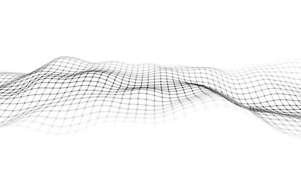 Technology white wave. Big data visualization. Analytics representation. Digital background. 3d rendering.