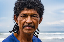 Close-up Of A Native Fisherman On The Shore.
