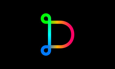 Fototapete - D logo. Gradient D is perfect for your brand. D logo can be used for any purpose such as business cards, website, blog, etc.