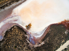 Aerial Of Salt Flat On Farming Land