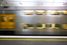 Sydney Commuter Train Passing Through Station