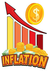 Wall Mural - Inflation isolated word text